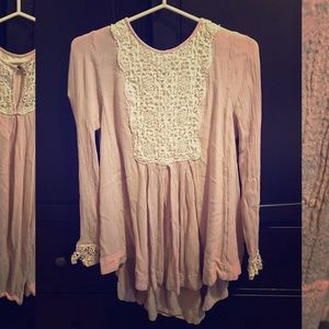 Free People Pink Blush Lace Bib Tunic 3FOR1 DEAL!!