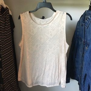 Pink tribal print muscle tee