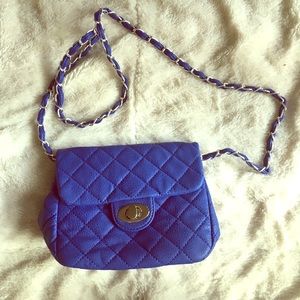 Mini blue cross body purse