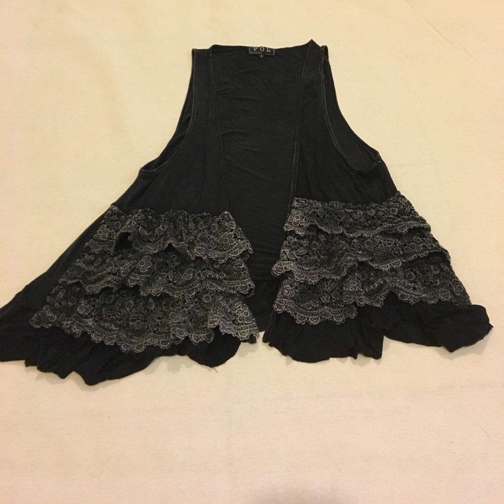 POL black vest with lace.