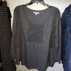 Gray patterned blouse