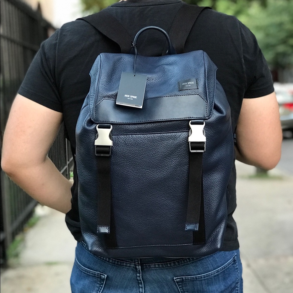 NWT Jack Spade Taba Mason Leather Army Backpack