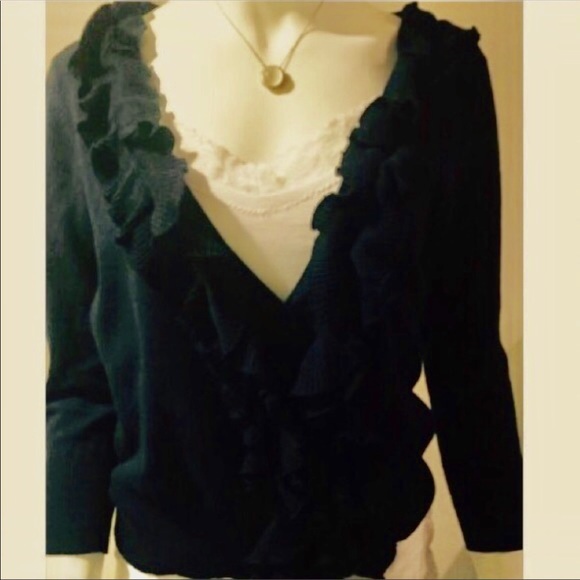 Cremieux Ruffle Cardigan - Picture 1 of 4
