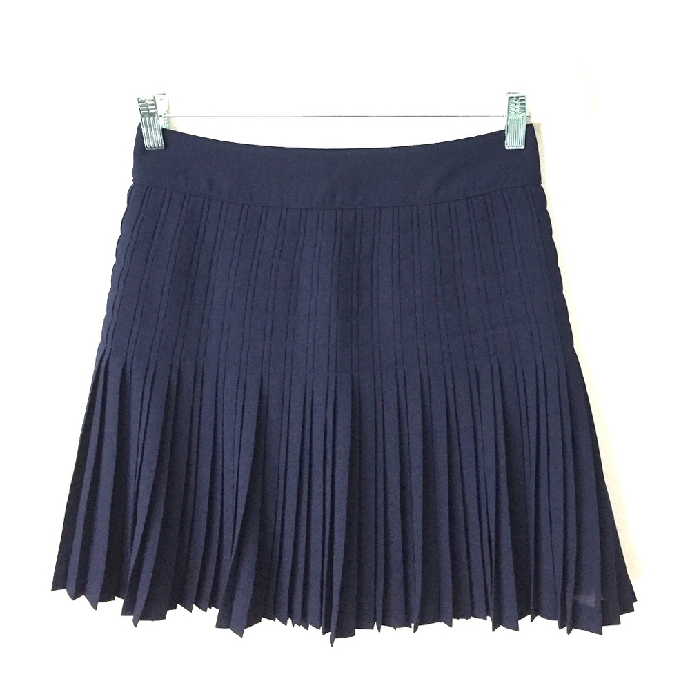 JCrew pleated lattice navy skirt size 00