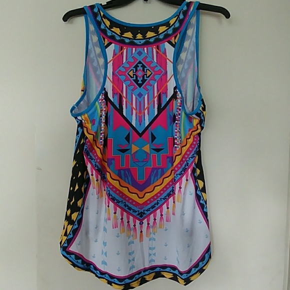 NWOT TANK CAMI TUNIC COVER UP AZTEC PRINT SZ 1X - Picture 6 of 8