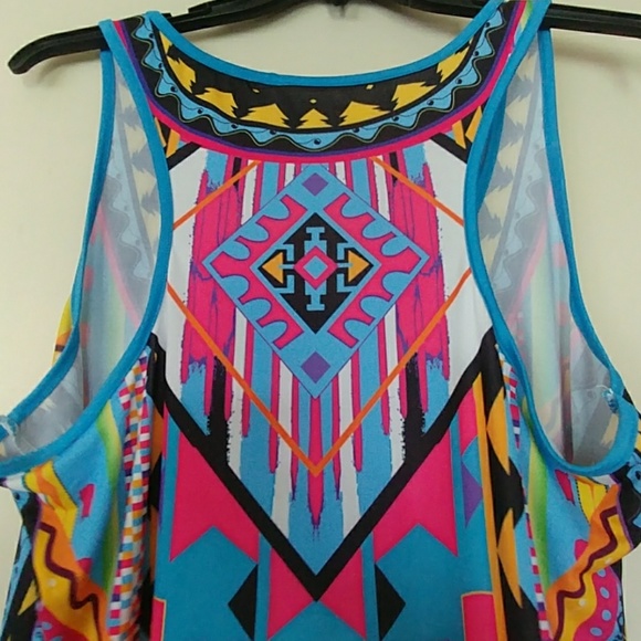 NWOT TANK CAMI TUNIC COVER UP AZTEC PRINT SZ 1X - Picture 8 of 8