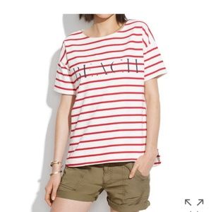 Beach shirttail tee in stripe