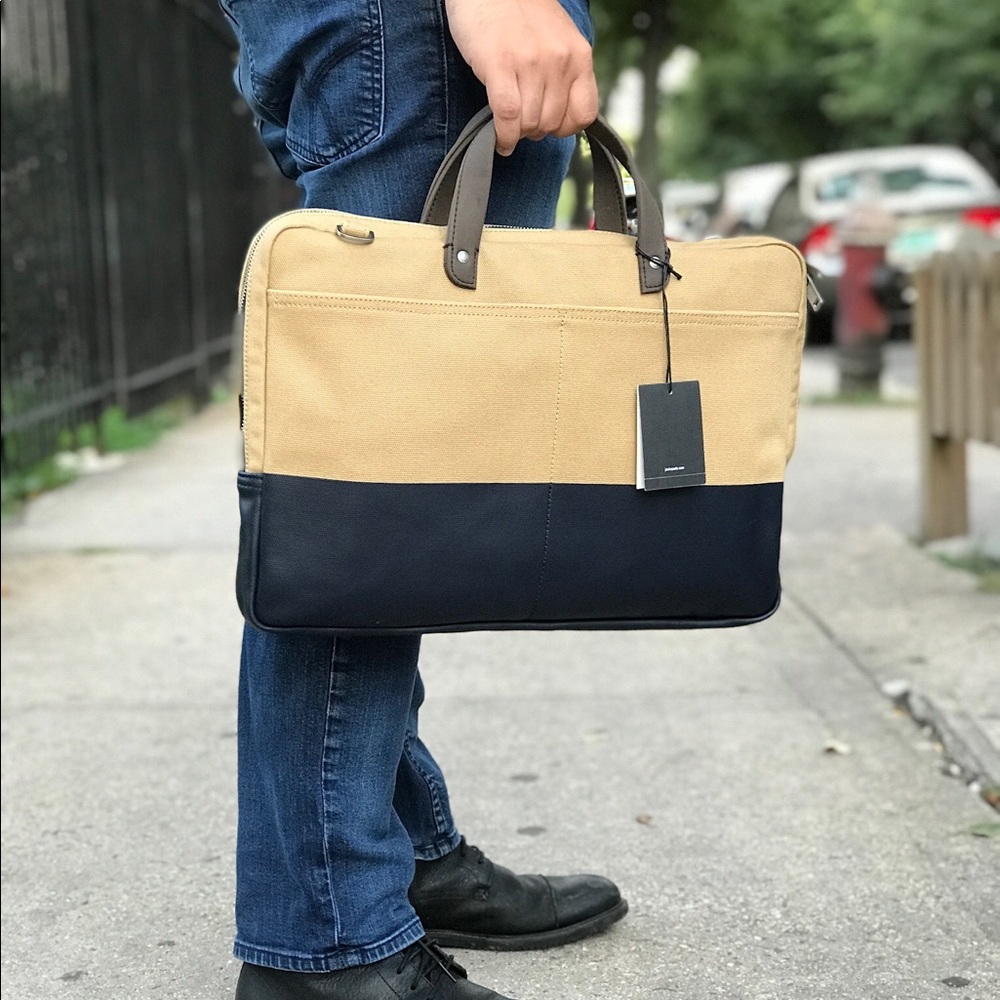NWT Jack Spade Dipped Industrial Canvas Briefcase