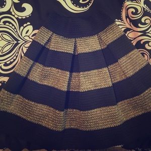 Stretchy Striped Flare Miniskirt