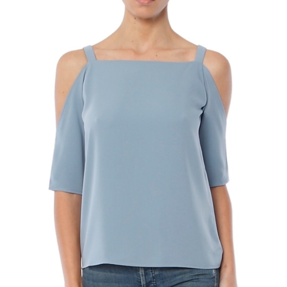 Cooper & Ella Powder Blue Zoe Cold Shoulder Top