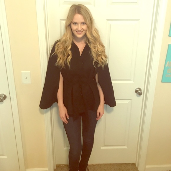 Button Front Cape Coat - Picture 1 of 4