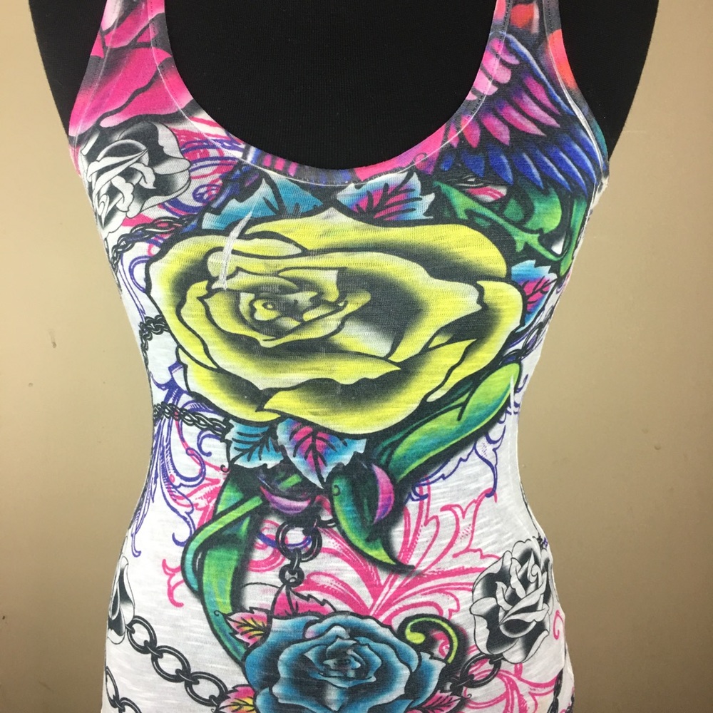 Floral, Vented Tank Women's Size Medium