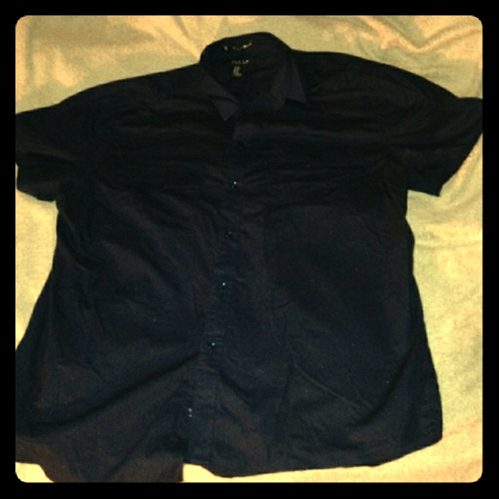 Dark blue men's forever 21 button down