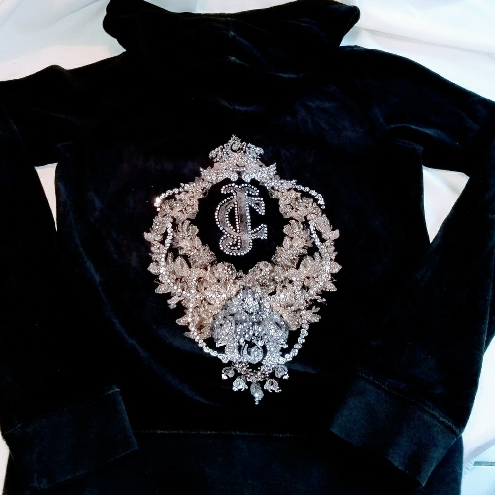 Girls Juicy Couture Sz 10 Black Hoodie