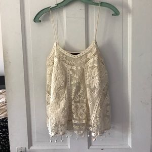 White embroidered tank