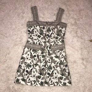 Tory Burch Botanical Print Mikado Apron Dress