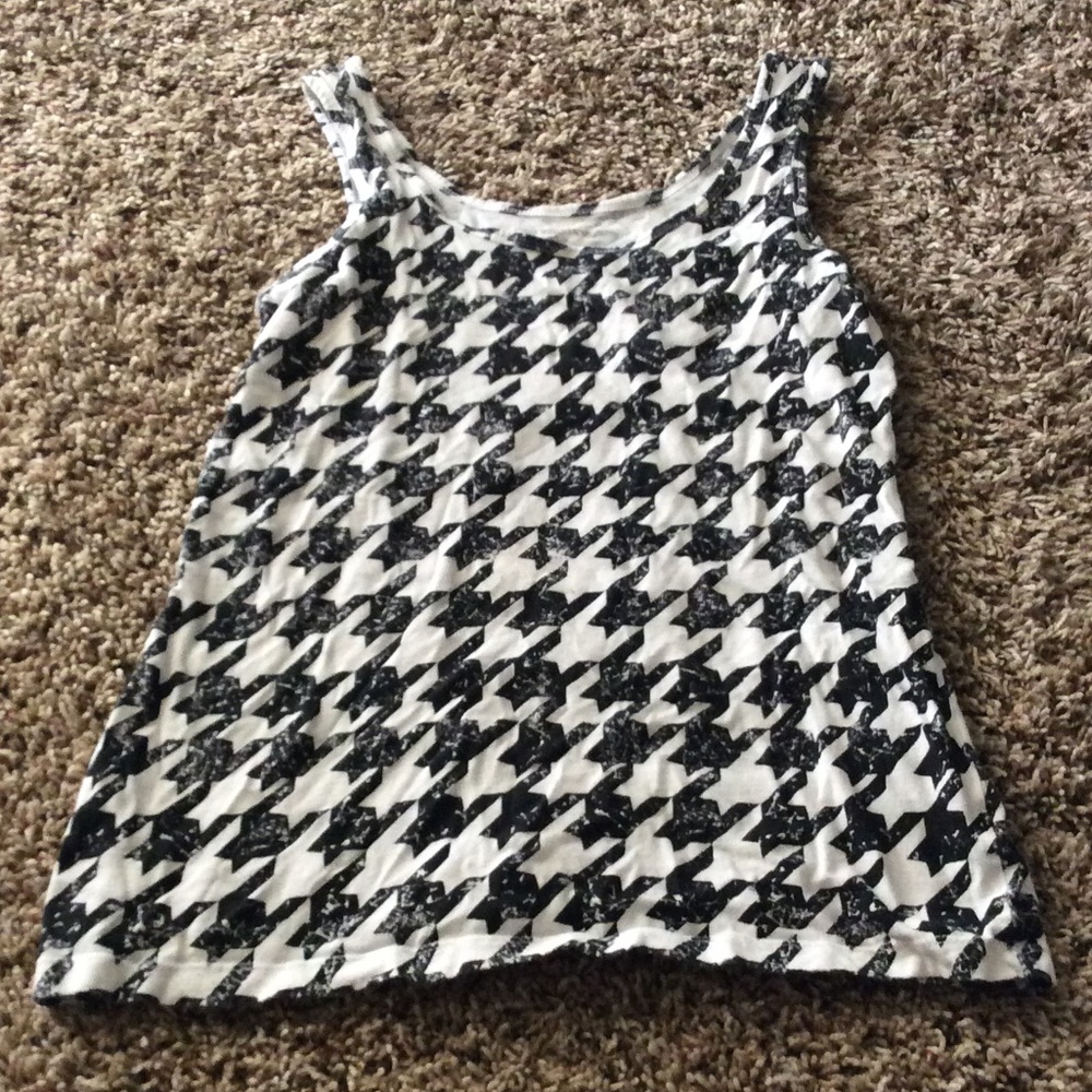 Checked black and white tank