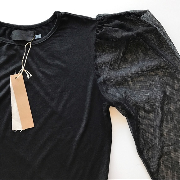 Mesh Balloon Sleeve Bodysuit - Picture 5 of 8