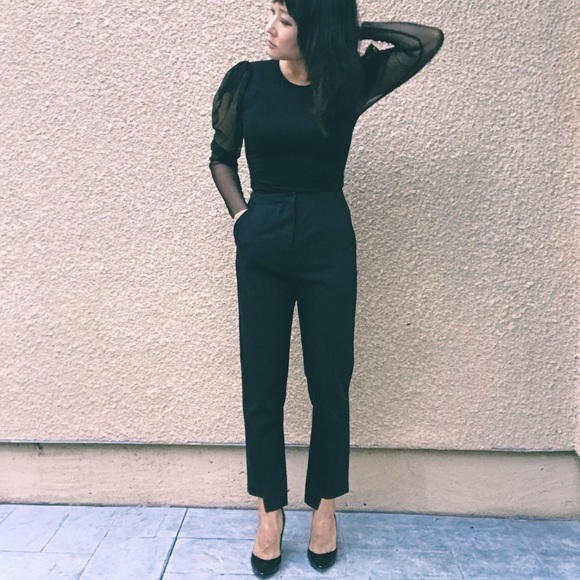 Mesh Balloon Sleeve Bodysuit - Picture 3 of 8