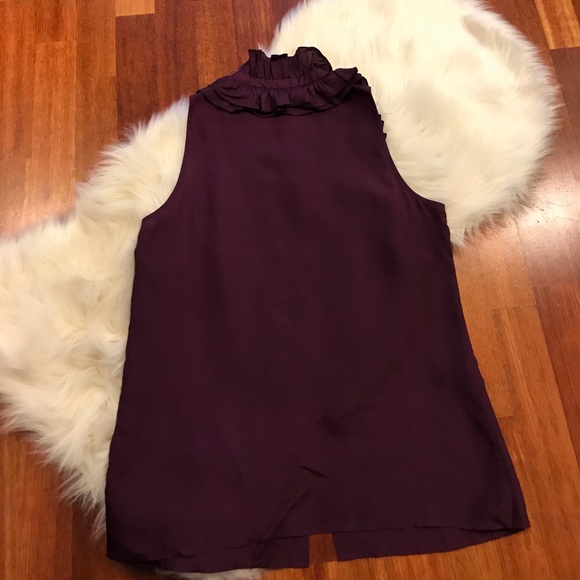 J.Crew Plum Kelsey Ruffle top - Picture 4 of 5