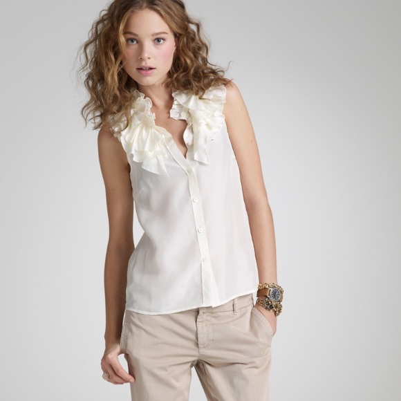 J.Crew Plum Kelsey Ruffle top - Picture 5 of 5