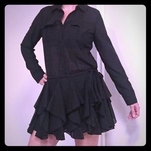 Guess Long Sleeved Black Mini Dress.