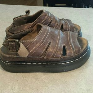 Brown Dr. Martens sandals