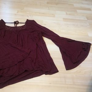 Maroon Long Sleeve - Super Cute Fall Top!