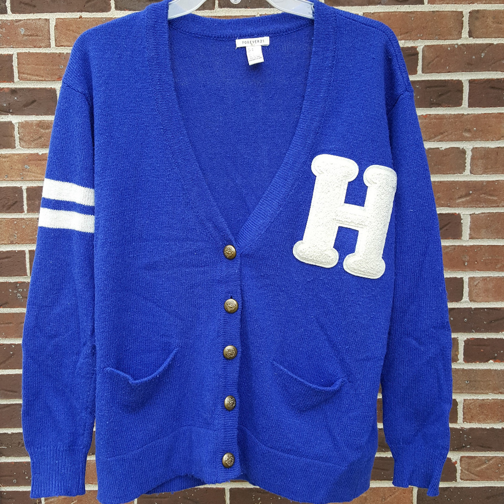 Forever 21 Letterman Cardigan Sweater