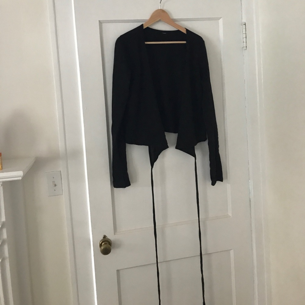 Black ballet wrap sweater