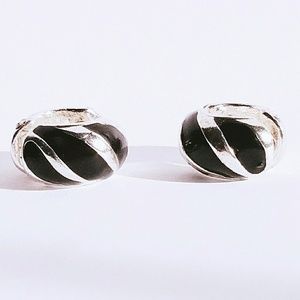 Gorgeous Fashion Silver toned stud hoop earrings