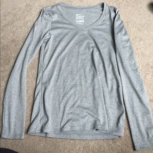 Nike v neck long sleeve tee
