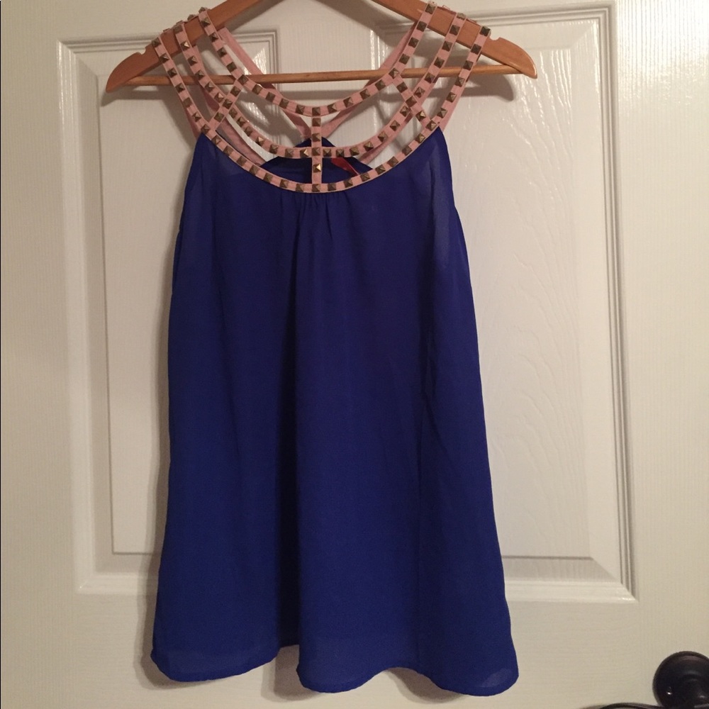 NWT! Royal Blue Studded Tank