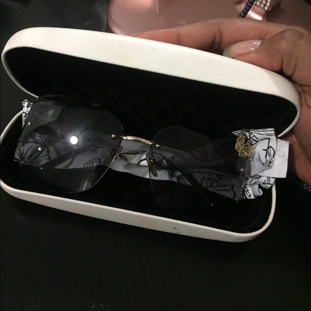 Gucci butterfly rimless sunglasses