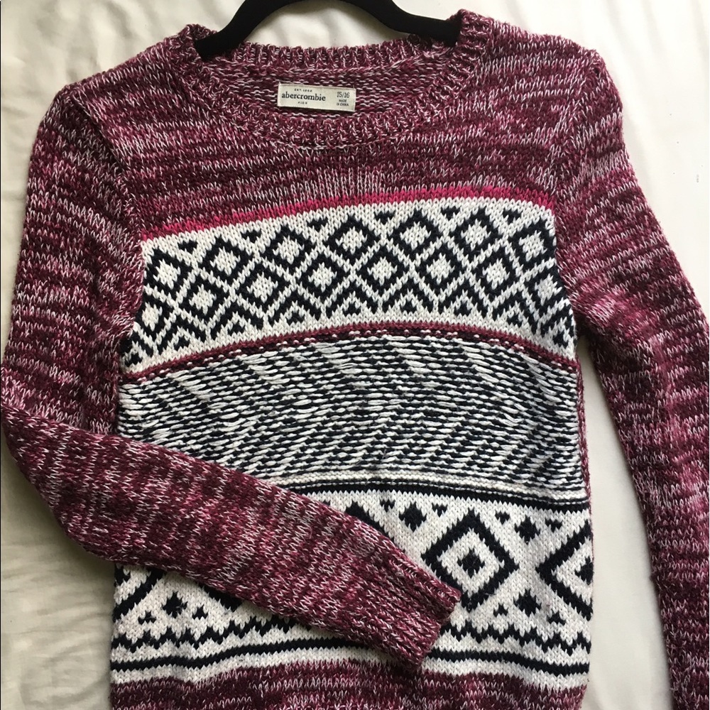 maroon fair isle sweater