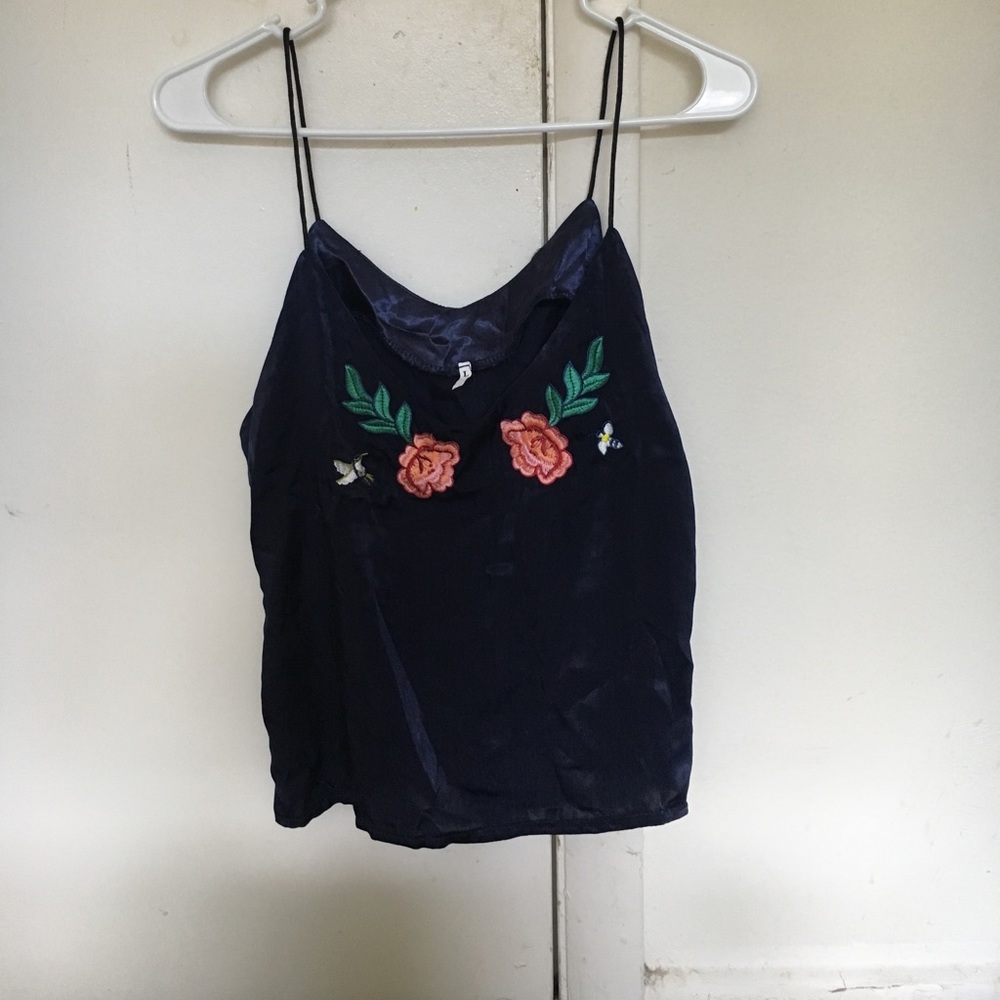 Embroidered floral cami top!