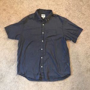 Old Navy Men's Navy Blue Short Sleeve Button-Up