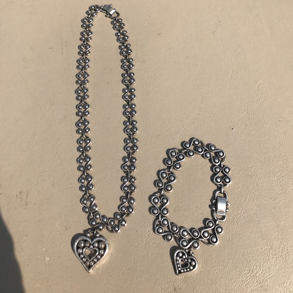 Brighton heart necklace and bracelet set