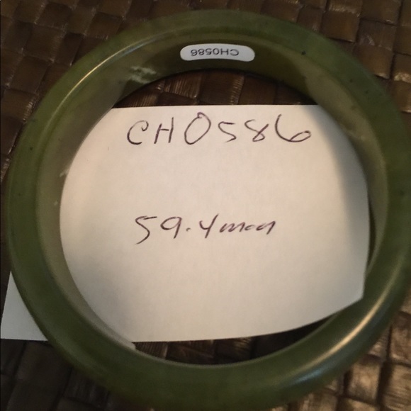 Authentic Jade "jadeite" Bangle Bracelet 59.4MM - Picture 5 of 6