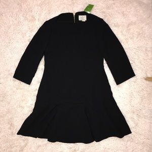 Black Kate spade black crepe flounce dress