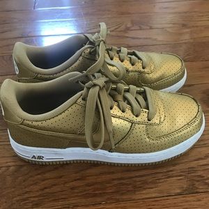 Almost new Gold Nike Air Force Ones.