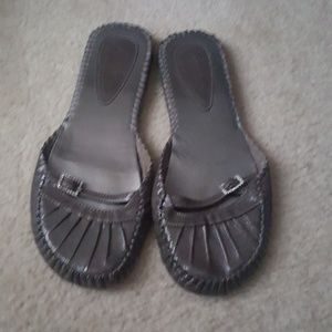 Gray slip on flats