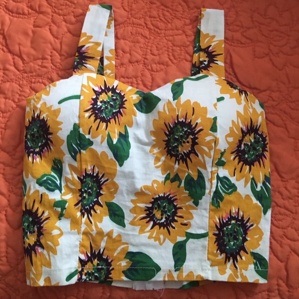 Sunflower Bustier Crop Top 🌻