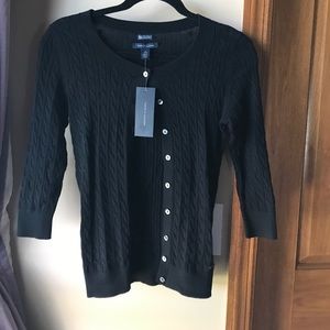 Tommy Hilfiger black cable knit cardigan