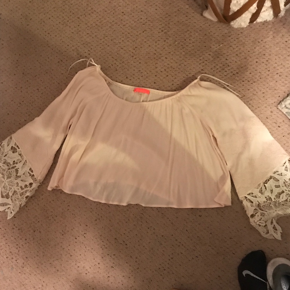Cream cropped blouse