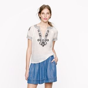 Size 0 J. Crew Baja Embroidered Top