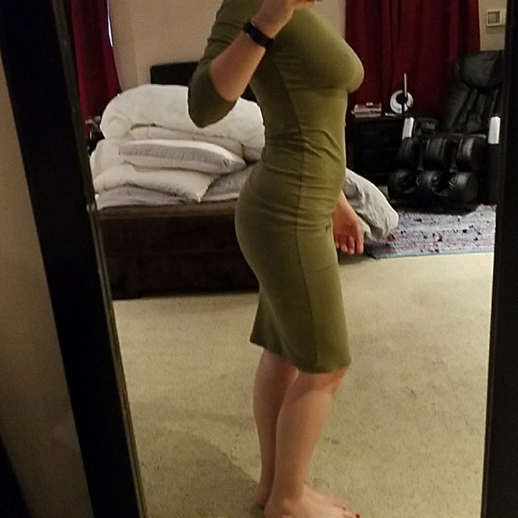 Olive bodycon dress - Picture 2 of 3