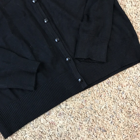 Carolyn Taylor Black Beaded Neckline Cardigan - Picture 6 of 9