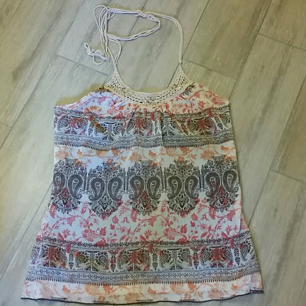 Paisley print halter top