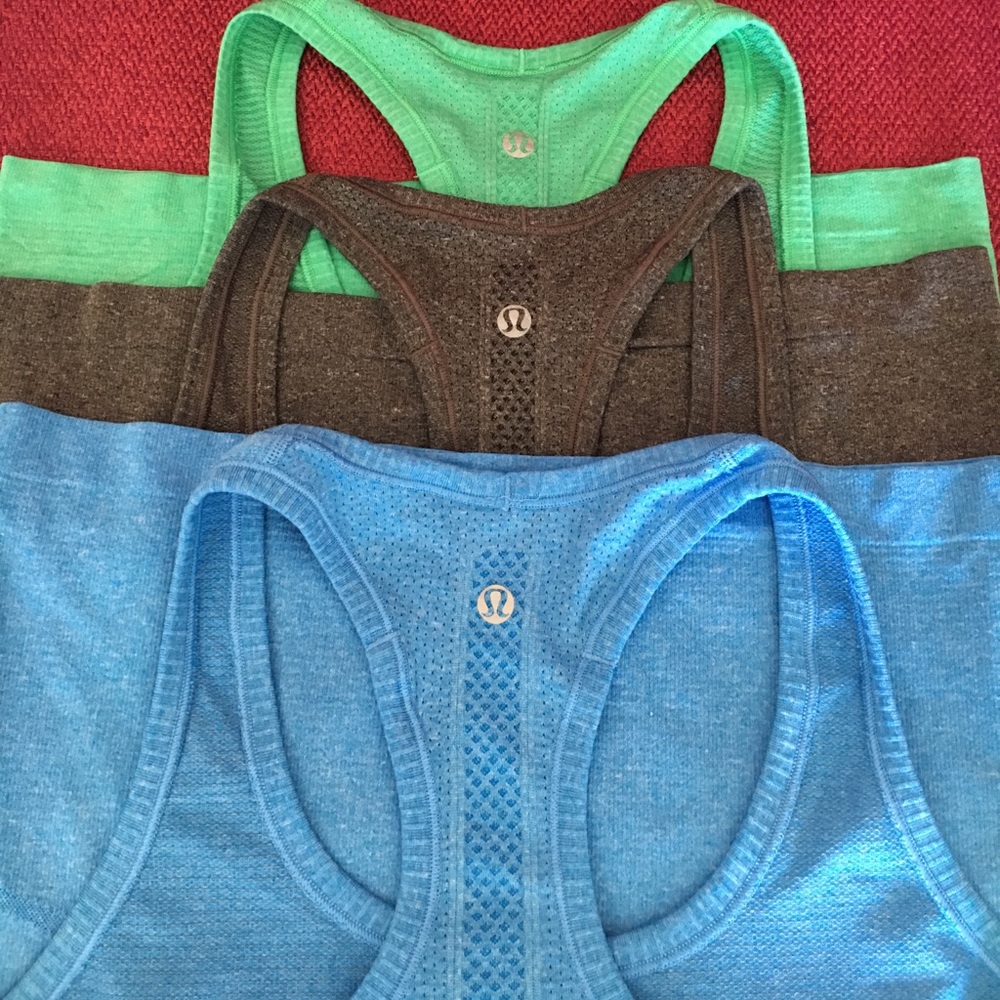Lot of three Lululemon Run Swiftly tanks